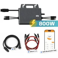 TSUN Mikro-Wechselrichter 800 W TSOL-MS800 für Balkonkraftwerk 2 MPPT mit WIFI inkl. 5 m Anschlusskabel & 4x 1m Solar-Verlängerungen Micro Inverter