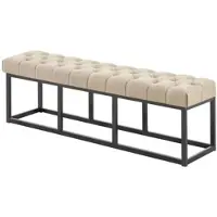 DELUKE Sitzbank MEXICO Stoff Taupe 150x38x46cm Sitzbank Flur Sitzhocker Esszimmerbank Polsterbank Schlafzimmer