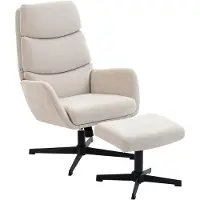 HOMCOM Relaxsessel mit Hocker, Fernsehsessel mit hoher Rückenlehne Wippfunktion