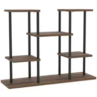 STILVORA Sideboard mit 4 Schiebetüren,Aufwahrungsschrank Kommode mit 1 Schublade,Beistellschrank mit Metallbeine&Kippschutz,Natur+Schwarz