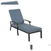 STILVORA Gartenliege Aluminium Blau 204x58x100 cm mit verstellbarer Rückenlehne 5 Positionen rostfest und wasserdicht mit Baumwollkissen