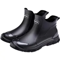 Qugou GmbH Regenstiefel Outdoor Rutschfeste Regenschuhe Schwarz Größe: 43