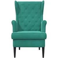 vidaXL Eleganten-Stil Sessel 1 pc - Wohnzimmerstuhl - Liegestuhl bis 150kg - Türkis Samt - Fernseh- & Relaxsessel - Möbel26