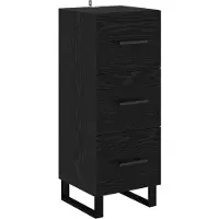 vidaXL Sideboard Schwarz Eichen-Optik 34,5 x 34 x 90 cm Holzwerkstoff