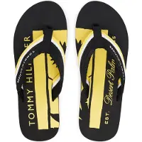 Tommy Hilfiger Zehentrenner Patch Hilfiger Beach Sandal FM0FM05903 Schwarz 44