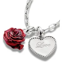 Thomas Sabo Charm-Anhänger Rosenblüte rot Connect Silber
