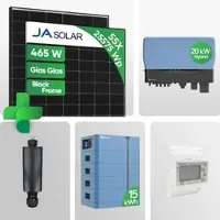 Solplanet 25.575 kWp PV-Komplettpaket mit 15 kWh Speicher | Ja 465W Black Frame Glas-Glas JAM54D40 LR Notstrom Netzunabhängig - inkl. 0 % MwSt. für Privatkunden