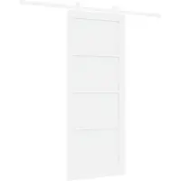 vidaXL Schiebetür Weiß 83 x 202 cm Massives Kiefernholz