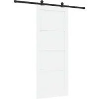 vidaXL Schiebetür Weiß und Schwarz 83 x 202 cm Massives Kiefernholz
