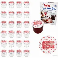 MamboCat 25er Set Sturzglas 230ml To 82 Einmachglas Mit Liebe gemacht Deckel Rezeptheft