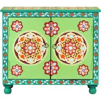 vidaXL Sideboard Handbemalt Mehrfarbig 70x35x60 cm Mango Massivholz