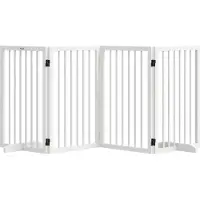 PawHut Absperrgitter Hund 206 x 76 cm Faltbar Türschutzgitter mit 2 Stützfüßen