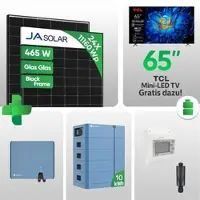 Solplanet 11,16 kWp Solaranlage mit 10 kWh Speicher + TCL 65" Smart TV Geschenkt | Ja 465W Black Frame JAM54D40-465/LR - inkl. 0 % MwSt. für Privatkunden