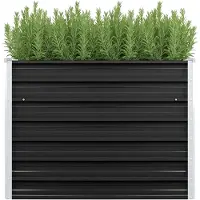 Markenlos Hochbeet Anthrazit 100x40x77cm aus verzinktem Stahl