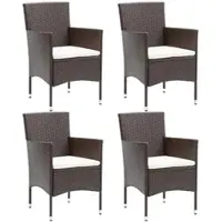 Furnicato Garten-essstühle 4 Stk Poly Rattan Braun