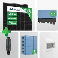 Solplanet 16,74 kWp PV-Komplettpaket mit 15 kWh Speicher | Ja 465W Black Frame Glas-Glas JAM54D40 LR Notstrom Netzunabhängig | inkl. 0 % MwSt. für Privatkunden