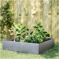 Markenlos Hochbeet 100x100x25 cm aus verzinktem Stahl