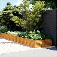 Markenlos Hochbeet 960x100x36 cm aus Cortenstahl, Palettenrahmen, Hochteich, Gemüsebeet, Kräuterregal für Balkon, Blumenbeet, Kräuterspirale, Tomatenbeet, Pflanzhochbeet