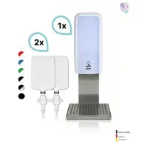 Blanc HYGIENIC SET: Schaumseifenspender SENSOR Cosmos (berührungslos) +2x1L Schaumseife mild+ Edelstahlhalterung mit Auffangschale Wandmontage