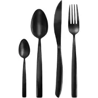 Orion Premimum Besteckset Besteck 24-teilig Glänzend Schwarz Set für 6 Personen