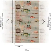 Profhome 398711-GU Fototapete Kindertapete Grau Rosa Grün Grün 1,59 m x 2,8 m 0,53 m x 8,80 m 4,45 m2 Grau