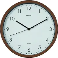 MAUL Wanduhr MAULgrain Ø 31 x 5 cm Kunststoff exkl. Batterie dark wood
