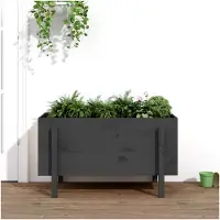 Markenlos Hochbeet Grau 101x50x57 cm aus massivem Kiefernholz