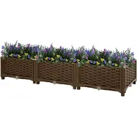 Markenlos Hochbeet 120x40x23 cm aus Polypropylen, Palettenrahmen, Hochteich, Gemüsebeet, Kräuterregal für Balkon, Blumenbeet, Kräuterspirale, Tomatenbeet, Pflanzhochbeet