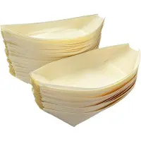 OEM Houten Bootbord-Set mit 50 hohen Platten für Snacks, Sushi und mehr.