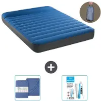OEM Luftbett - Zweifelbett - 137 x 191 x 22 cm - Blauw - Inkl. Pumpe - Bettwäsche und Reparaturset