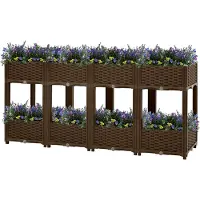 Markenlos Hochbeet 160x40x71 cm aus Polypropylen, Palettenrahmen, Hochteich, Gemüsebeet, Kräuterregal für Balkon, Blumenbeet, Kräuterspirale, Tomatenbeet, Pflanzhochbeet
