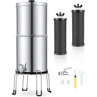 OEM 8,5 Liter Wasserfilteranlage aus Edelstahl mit Kohlenstofffiltern - Rein Wasser ohne Strom