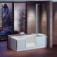 Hak Handelsagentur Koch STYLE Badewanne mit Tür/Seniorenbadewanne 170 x 75 x 57,5 cm, Ausführung Links