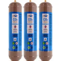 Nicedrop 3× 600‑g‑CO‑Einwegkartuschen M11x1 – Lebensmittelqualität E290 – Stahlbehälter