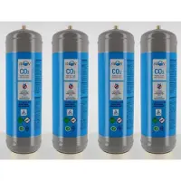 Nicedrop Bombole CO₂ Monouso 1200 gr | Attacco M11x1 Compatibile con la Maggior Parte dei Gasatori | Per Acqua Frizzante | Acciaio Inox/Alluminio | Non Ricaric