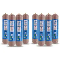 Nicedrop 8× 600‑g‑CO₂‑Einwegkartuschen M11x1 aus Stahl – Lebensmittelqualität E290