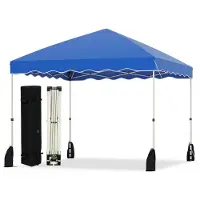 GIANTEX 3 x 3m Pop-up-Pavillon, Einfach aufzustellendes Shelter mit Rolltasche, 8 Heringen, 4 Ankern, 4 Windseilen, 4 Sandsäcken, Schwerlast-Outdoor-Zelt