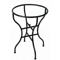Marrakesch Orient & Mediterran Interior Mosaiktisch Gestell 60cm Ø | Höhe 75cm | handgeschmiedetes Tischgestell aus Schmiedeeisen | massives Untergestell für Mosaiktisch, Esstisch, Bistrotisch, Balkon- & Gartentisch | Schwarz