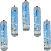 Nicedrop 5 Bombole CO₂ 600 g usa e getta – attacco M11x1 – contenitore in acciaio – CO₂ alimentare E290 per gasatori, erogatori, acqua frizzante e spillatura b