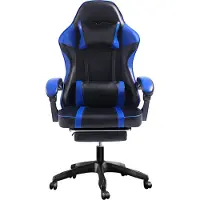 Aiorber Gaming Stuhl, 360° drehbar, Verstellbare Lendenwirbelsäule, Weich und bequem, Ergonomisch,Bürostuhl, Für Schlafzimmer, Büro, 65x65x123cm, Blau