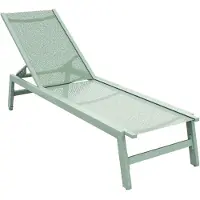 Frankystar Nilo - Garten Sonnenliege Strand Pool 192x55x30 cm aus Aluminium und Textilene Salbeigrün