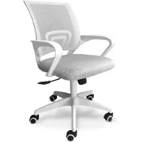 Frankystar Lara - Børostuhl Ergonomischer, Høhenverstellung, mit Drehrødern - Weiø und Grau