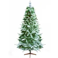 Frankystar Donder - Schneebedeckter Tannenbaum, realistischer Effekt aus PE und PVC ø88x180H, 462 Spitzen