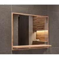 Hajduk furniture Badspiegel mit Ablage 60x50 cm Sonoma – Badezimmerspiegel Wandspiegel