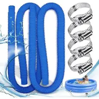 OEM Schwimmbecken-Sprinkler - Set aus 2 Stücken, 32mm, mit 4 Metall-Griffen, Für oberirdische Schwimmbäder, Sauna, Filterpumpe (blau)