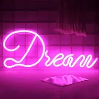 Kopper-24 NEON LED Licht, dekorative Wand-Leuchte, Dream pink, ca. 42 x 18 x 2 cm