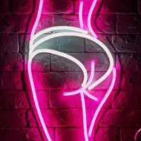 Kopper-24 NEON LED Licht, dekorative Wand-Leuchte, Hintern, pink weiß, ca. 29,2 x 49 x 1,6 cm