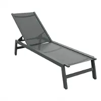 Frankystar Nilo - Garten Sonnenliege Strand Pool 192x55x30 cm aus Aluminium und Textilene Anthrazit
