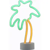 Kopper-24 NEON LED Licht, dekorative Stand-Leuchte, Palme grün gelb, 29,5 x 18,5 x 8,5 cm