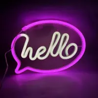 Kopper-24 NEON LED Licht, dekorative USB Batterie Leuchte, hello pink weiß, ca. 23 x 19 cm